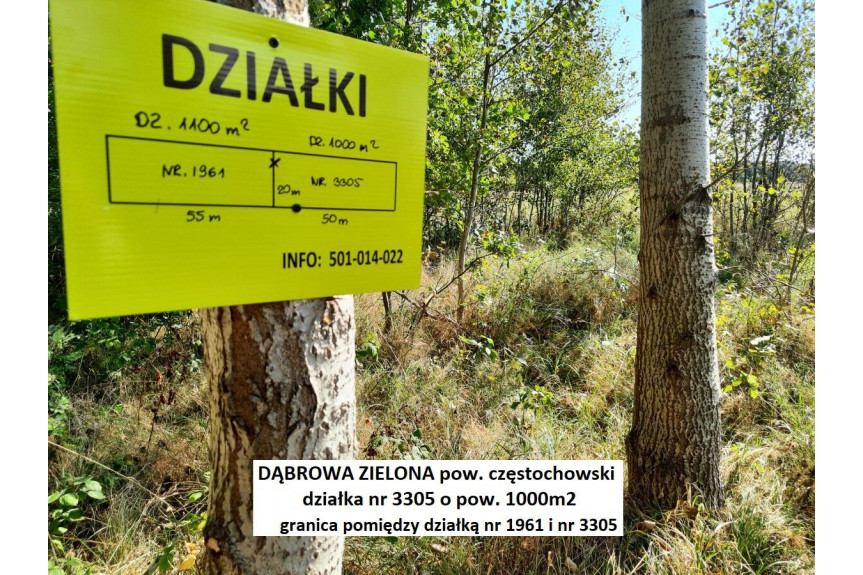 częstochowski, Dąbrowa Zielona, Jura tania działka 1000m2 tylko 9.500 zł