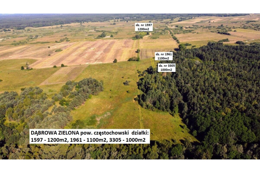 częstochowski, Dąbrowa Zielona, Jura tania działka 1000m2 tylko 6.900zł -REZERWACJA