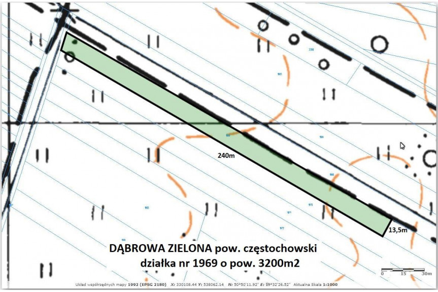 częstochowski, Dąbrowa Zielona, Jura tania działka 3200m2 tylko 17.500zł
