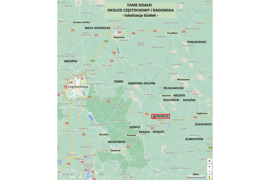 zawierciański, Szczekociny, Bonowice, Jura dzialka 1100m2 przy asfalcie tylko 13.300zł