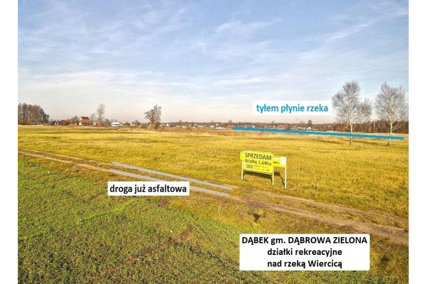 częstochowski, Dąbrowa Zielona, Dąbek, Jura 3021 m2 blisko rzeczki tylko 54.900 zł